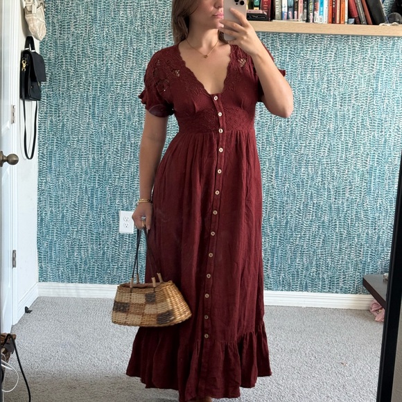 Free People Colette Maxi dress in cinnamon size small - Picture 5 of 5